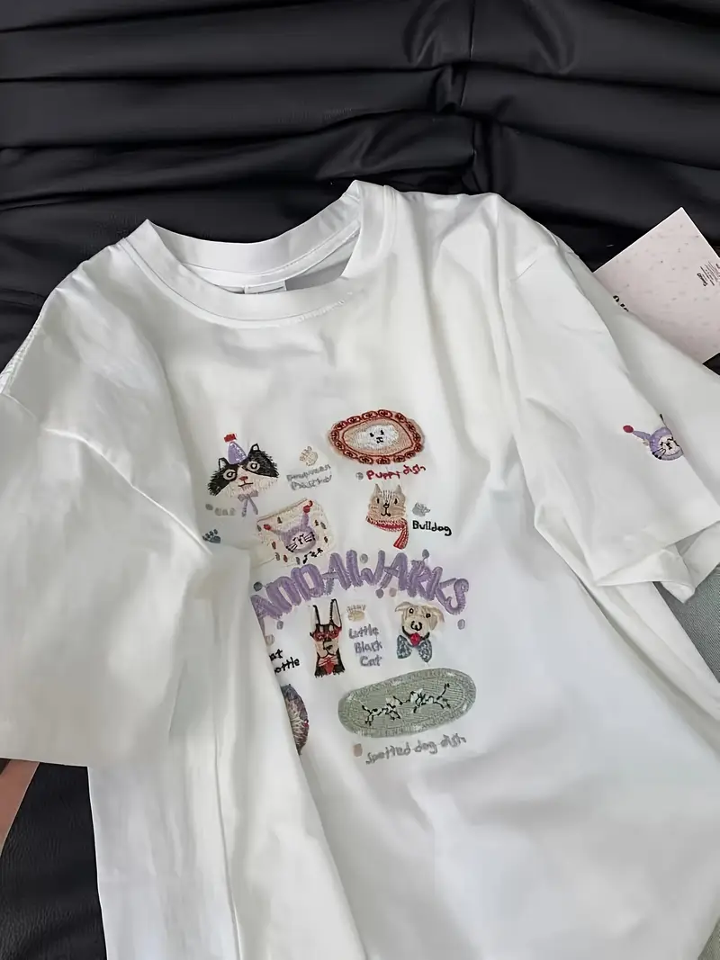 6978a596-4db2-45c0-92b7-e2cbb671e125.webp Camiseta bordada de mascotas - Imagen 1