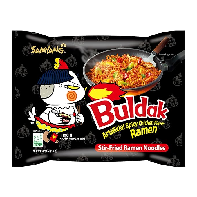 71dBCOLzpkS._SX679_.jpg HAEK (3X SPICY) BULDAK FIRE FRIED CHICKEN SPICY NOODLE - Imagen 1