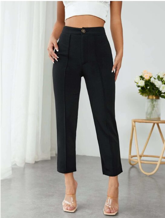 Captura-de-pantalla-2024-12-29-175818.jpg PANTALONES NEGROS DE VERANO DE TIRO ALTO CON PRESILL - Imagen 1