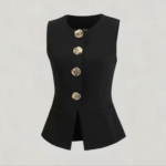Blusa elegante de botones dorados