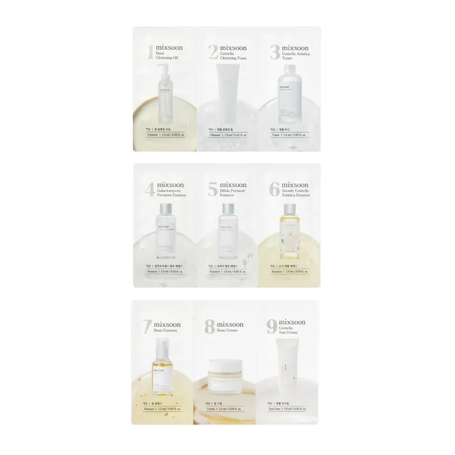 mixsoon-9-Step-Skincare-Sachet-Bundle-Set.webp 9 Step Skincare Sachet Bundle Set - Imagen 1